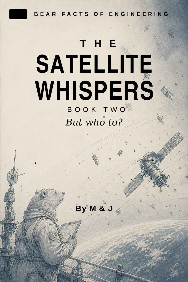 Concept line-art cover for The Satellite Whispers, Book Two
